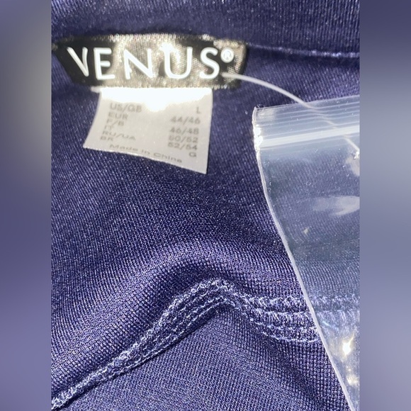 Venus Button Down Sleeveless Blue Women Jumpsuit with Detach Neck Scarf Size L - Picture 4 of 10